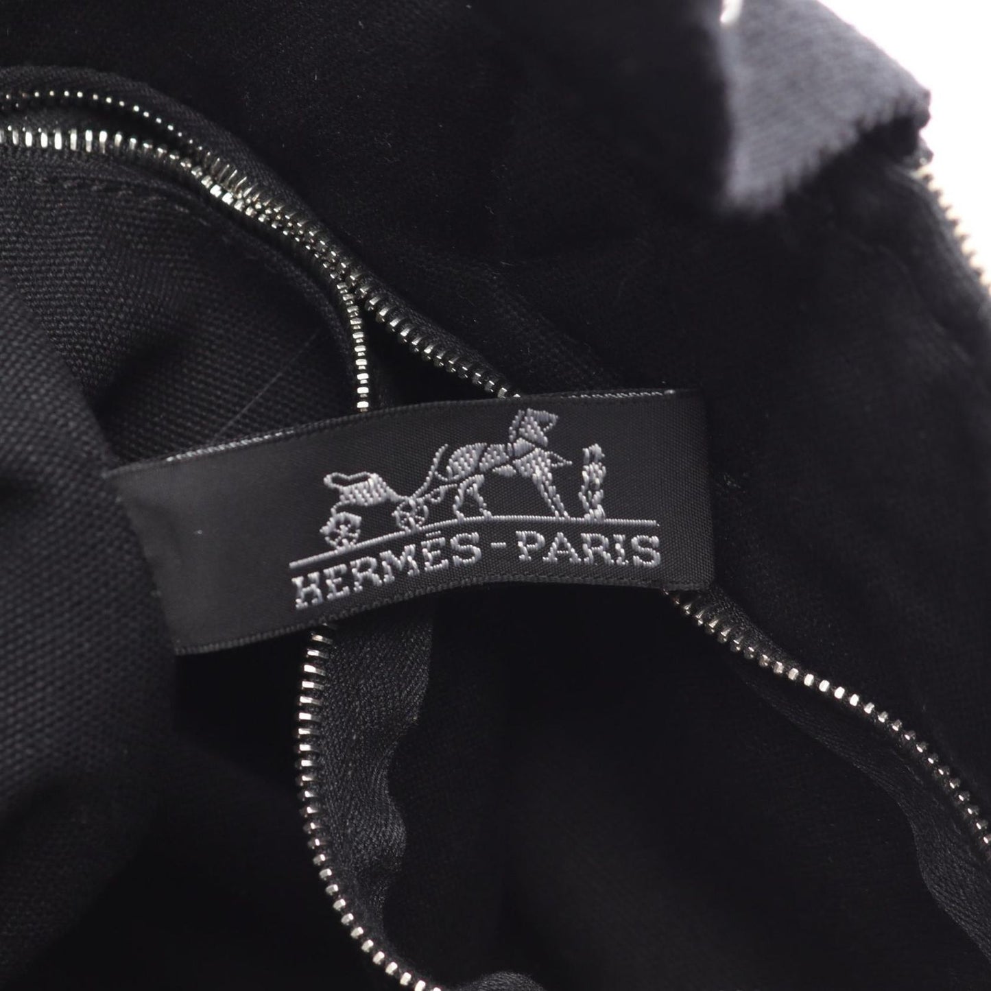 Hermes Handbag Saxo PM Ecru Black Canvas — view 4