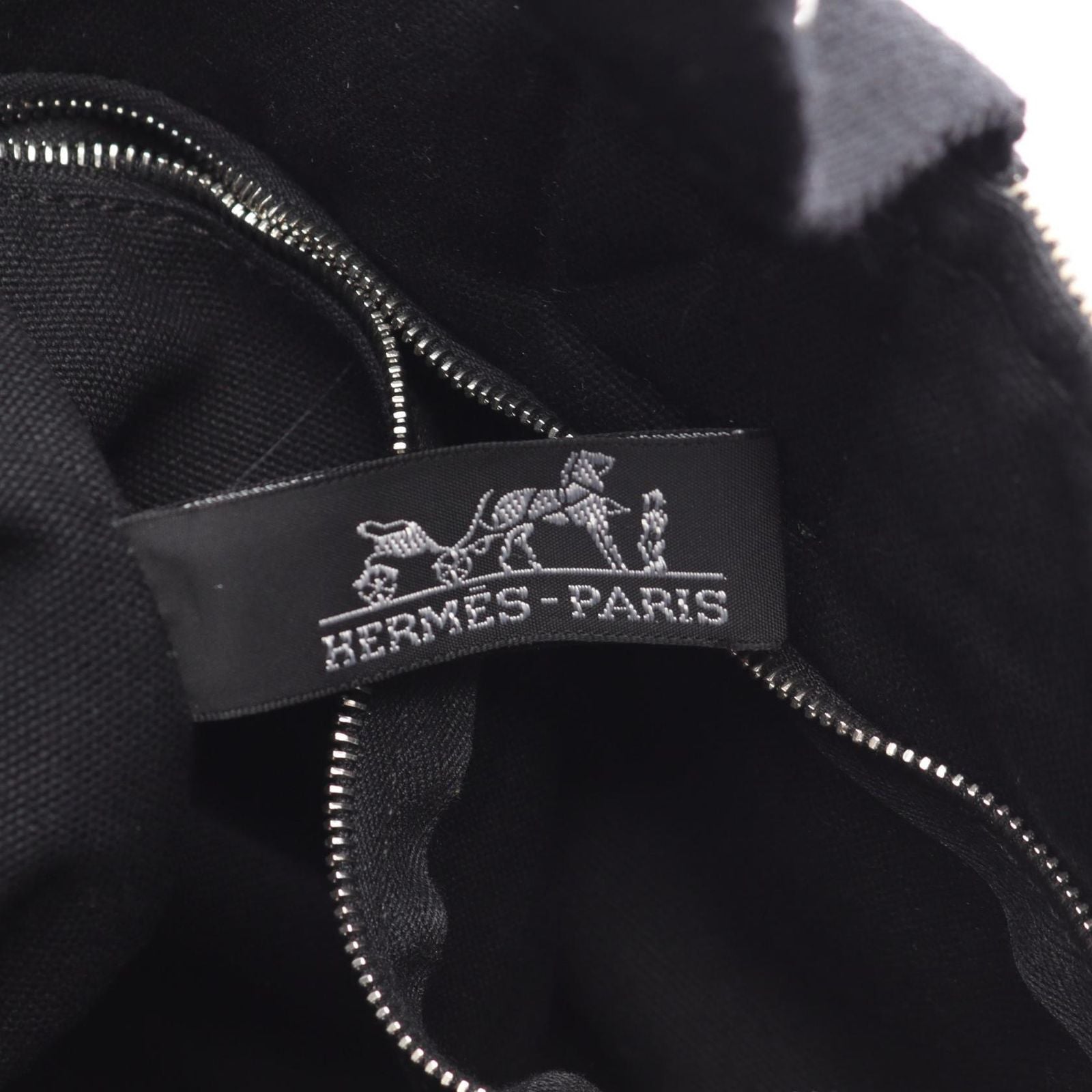Hermes Handbag Saxo PM Ecru Black Canvas — view 4