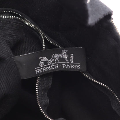 Hermes Handbag Saxo PM Ecru Black Canvas — view 4