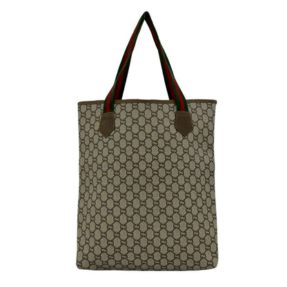 Gucci Vintage Sherry Line Plus Logo Leather Tote Brown — view 3