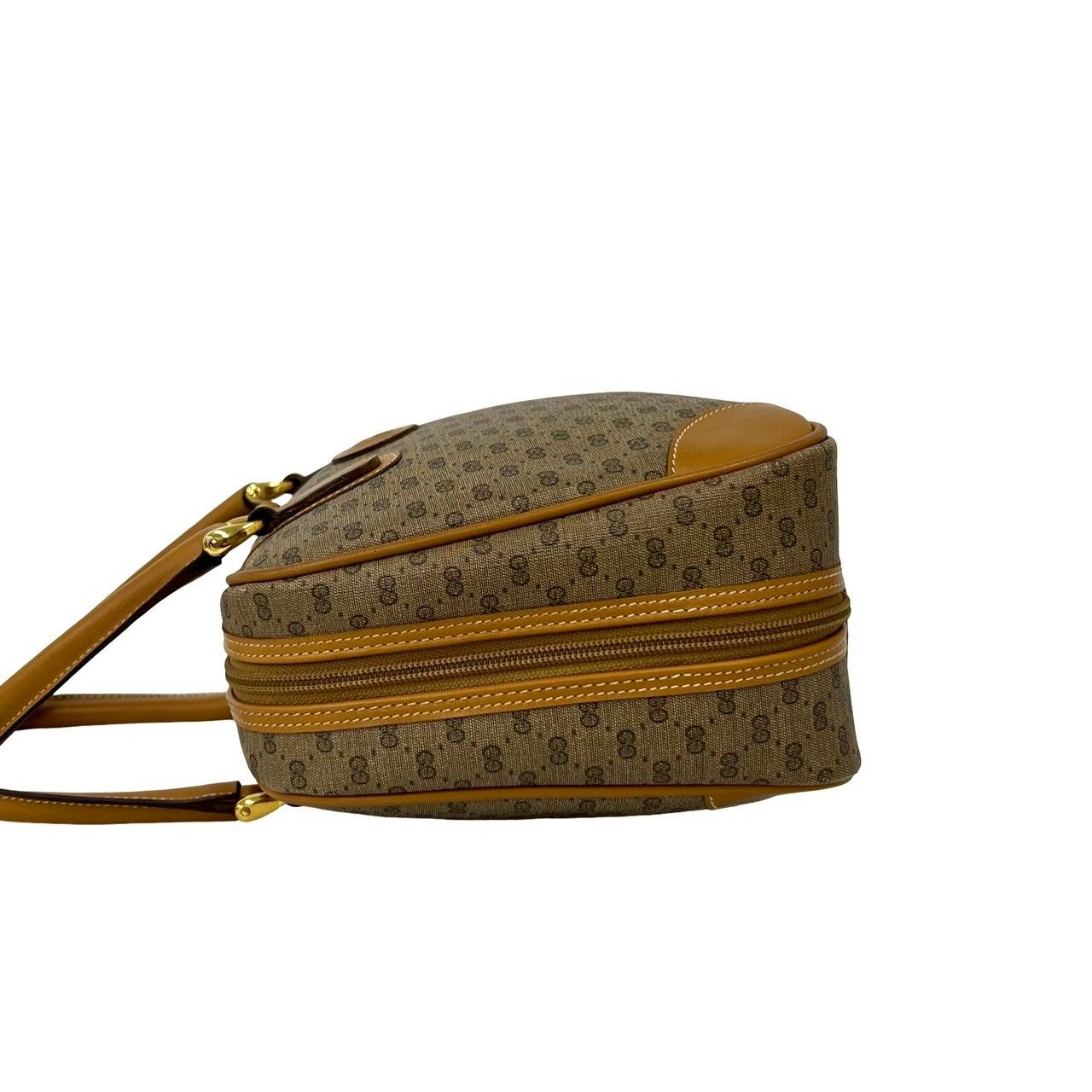 Gucci Vintage Micro GG Leather Mini Boston Bag Brown Camel — view 5