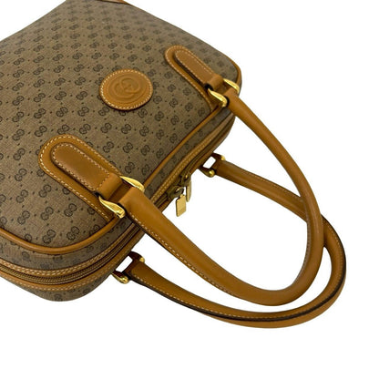 Gucci Vintage Micro GG Leather Mini Boston Bag Brown Camel — view 4