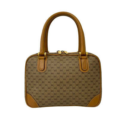 Gucci Vintage Micro GG Leather Mini Boston Bag Brown Camel — view 3