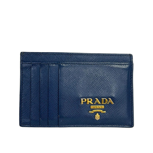 Prada Card Case Navy Leather