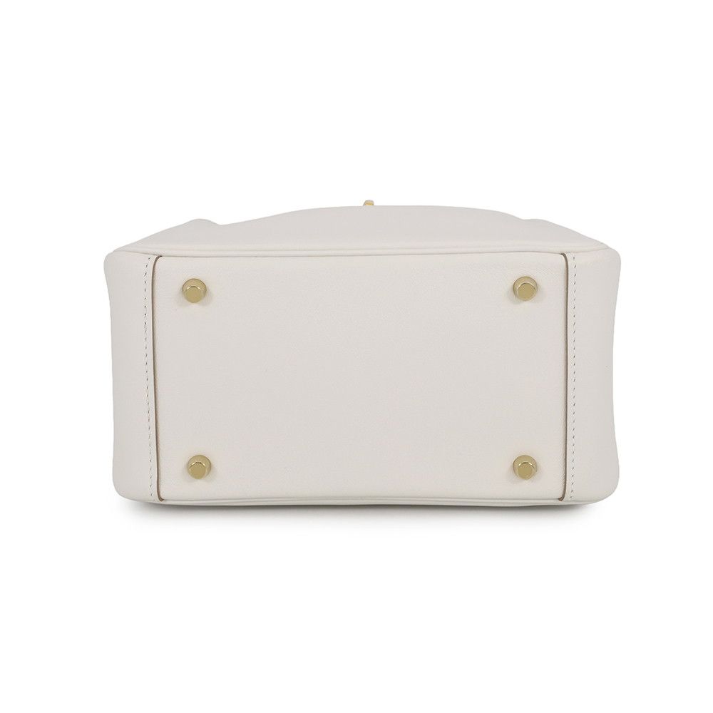 Hermes Lindy Mini Gray Pearl Grimeia Gold Swift 2-Way Shoulder Bag — view 3
