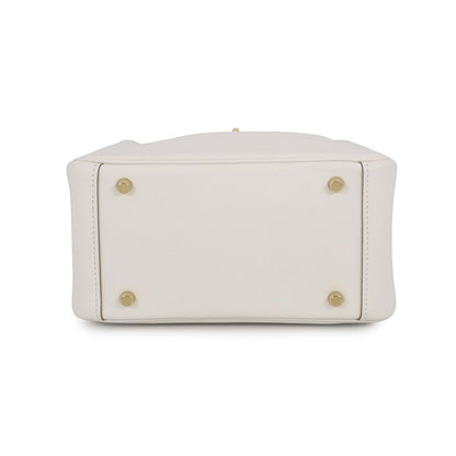 Hermes Lindy Mini Gray Pearl Grimeia Gold Swift 2-Way Shoulder Bag — view 3