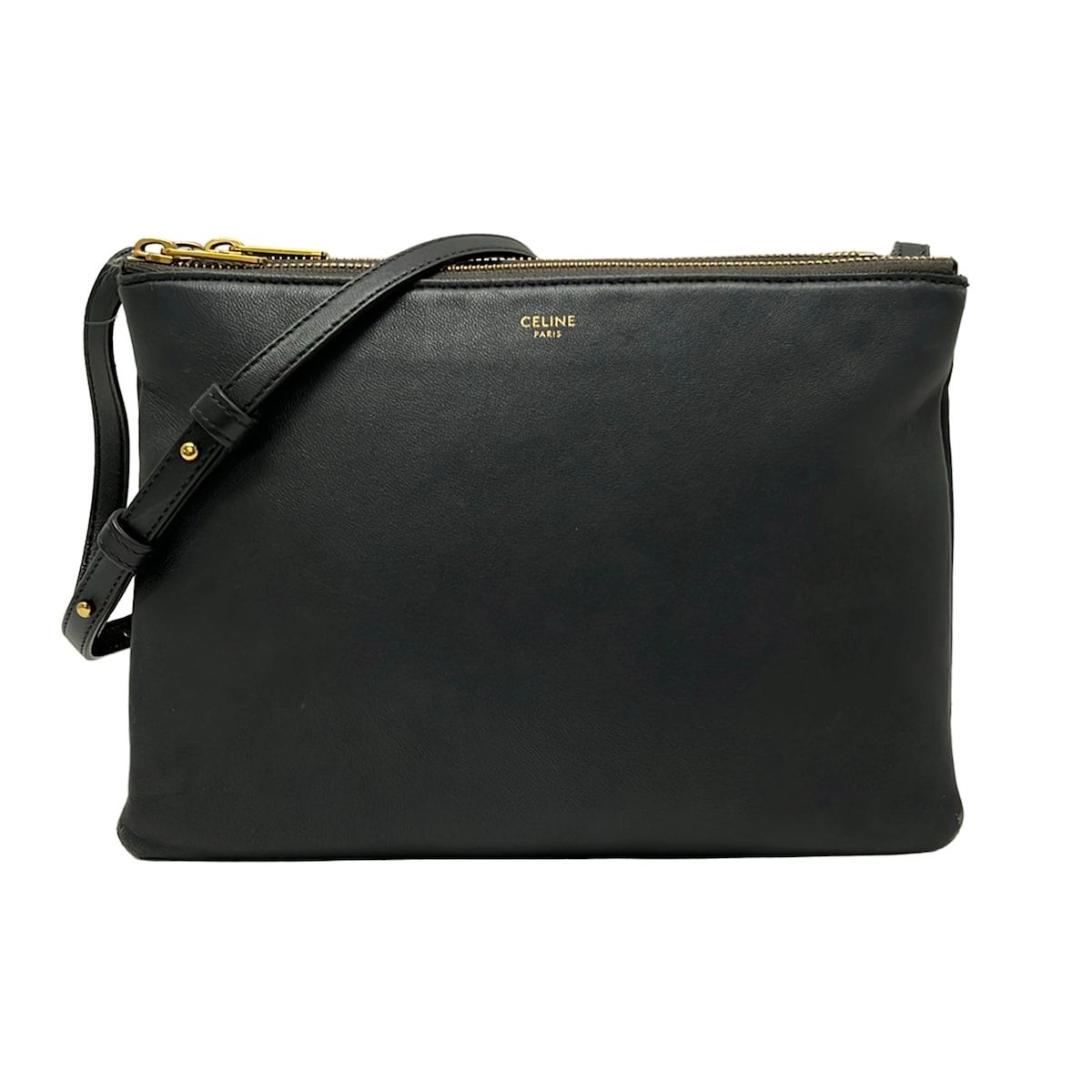 Celine Shoulder Bag Triolage Gray Leather