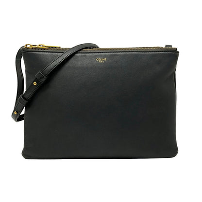 Celine Shoulder Bag Triolage Gray Leather