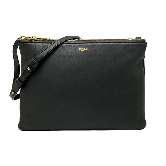 Celine Shoulder Bag Triolage Gray Leather