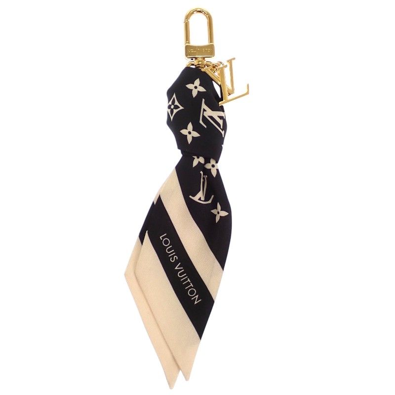 Louis Vuitton Monogram Silhouette Bag Charm Key Holder Silk Black Gold — view 2