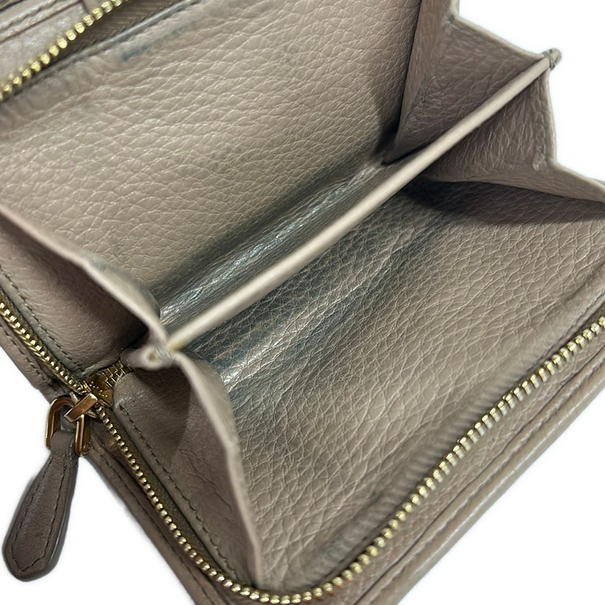 Prada Bifold Wallet Beige Leather — view 4