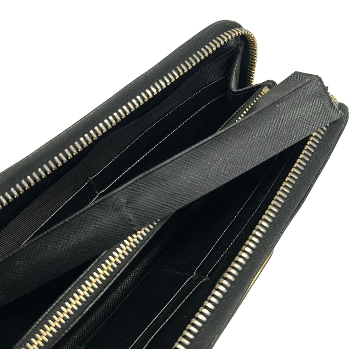 Prada Wallet Black Zip Around Leather — view 7