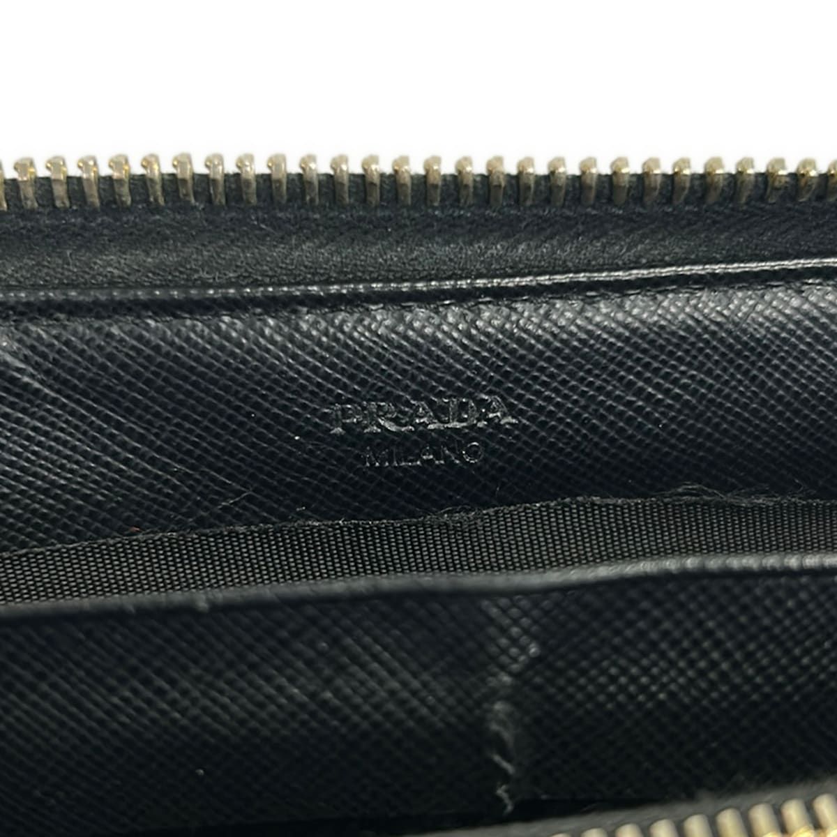 Prada Wallet Black Zip Around Leather — view 5