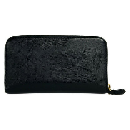 Prada Wallet Black Zip Around Leather — view 2