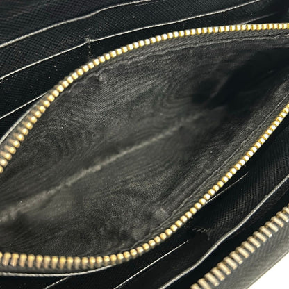 Prada Wallet Black Zip Around Leather — view 4