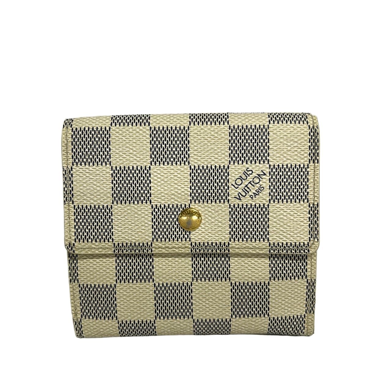 Louis Vuitton Hook Wallet Damier Portefeuille Elise Azur Initial