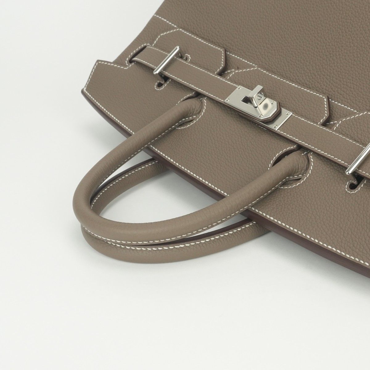 Hermes Haut Courroies Hac 40 Hac 40 Tote Togo Etoupe Gray Silver Handbag — view 4