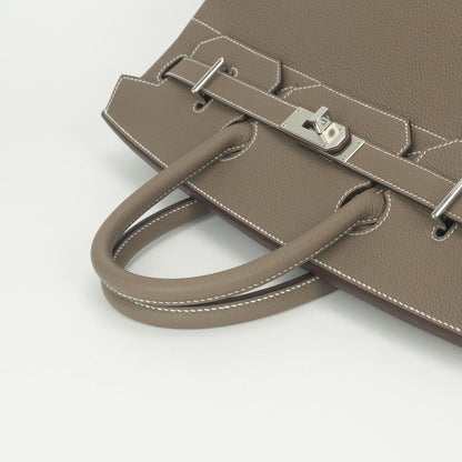 Hermes Haut Courroies Hac 40 Hac 40 Tote Togo Etoupe Gray Silver Handbag — view 4