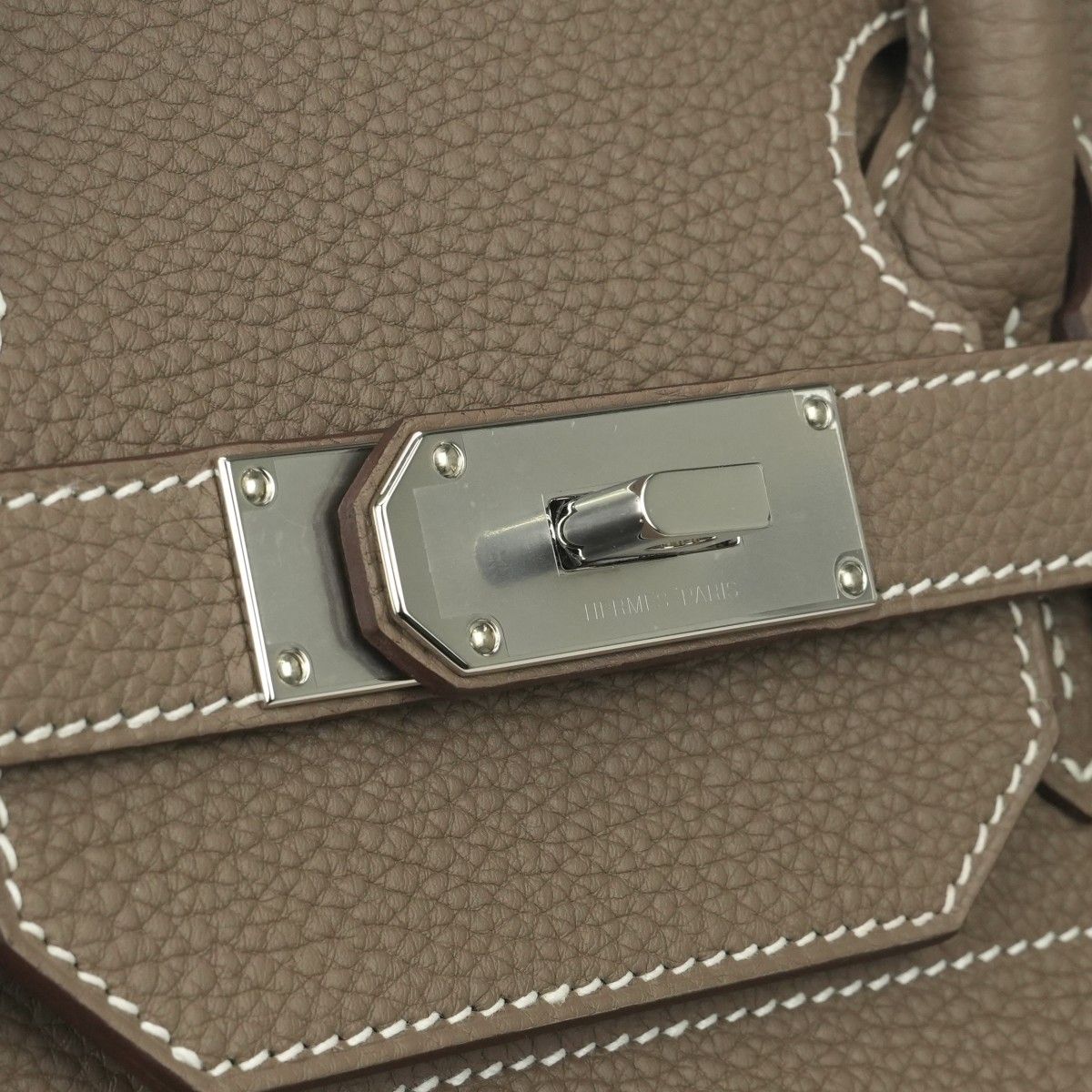 Hermes Haut Courroies Hac 40 Hac 40 Tote Togo Etoupe Gray Silver Handbag — view 7