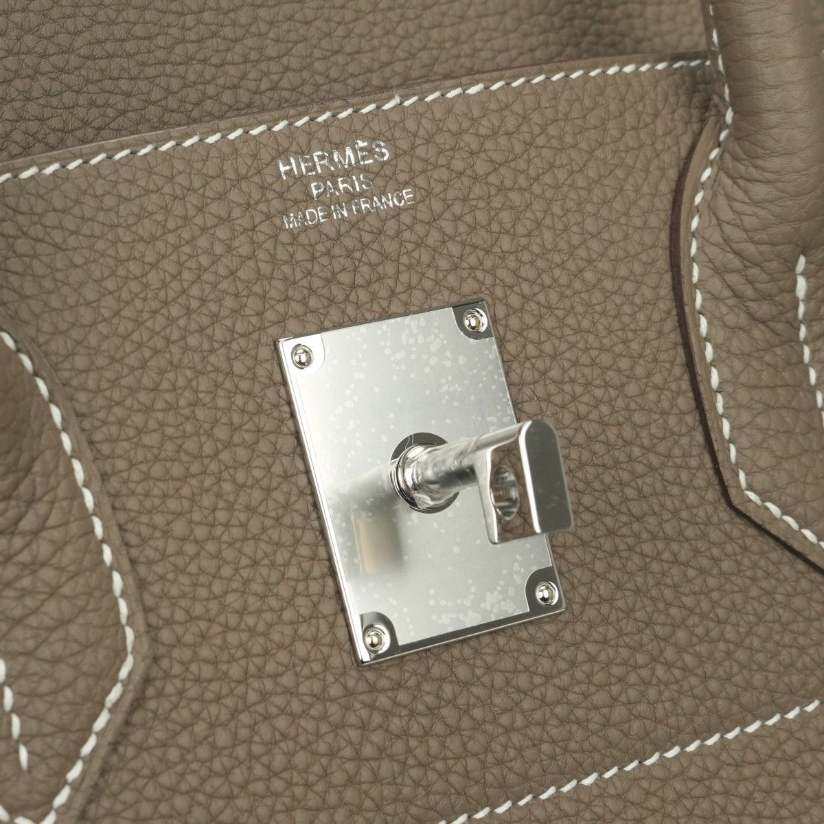 Hermes Haut Courroies Hac 40 Hac 40 Tote Togo Etoupe Gray Silver Handbag — view 8