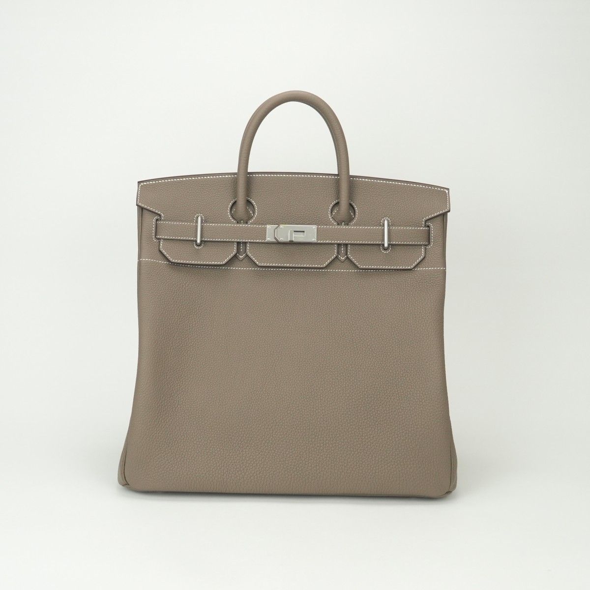 Hermes Haut Courroies Hac 40 Hac 40 Tote Togo Etoupe Gray Silver Handbag