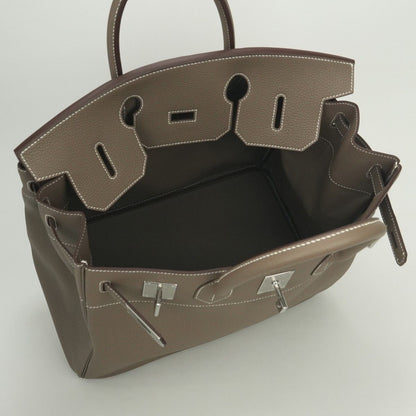 Hermes Haut Courroies Hac 40 Hac 40 Tote Togo Etoupe Gray Silver Handbag — view 9