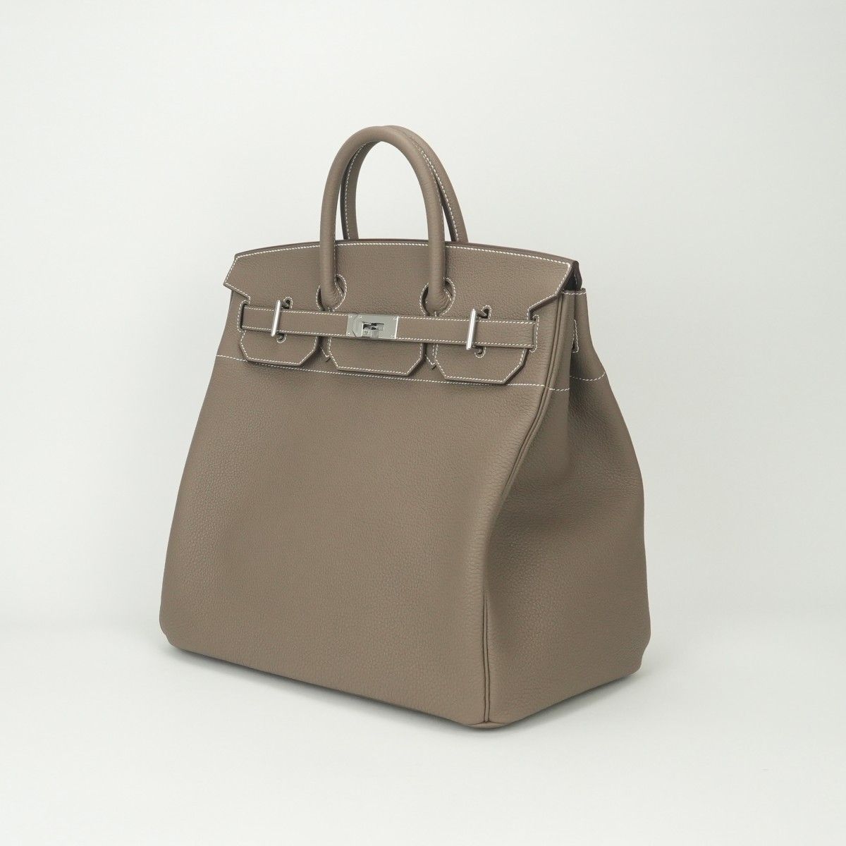 Hermes Haut Courroies Hac 40 Hac 40 Tote Togo Etoupe Gray Silver Handbag — view 2