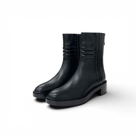 Hermes Boots Short Shoes Leather Black