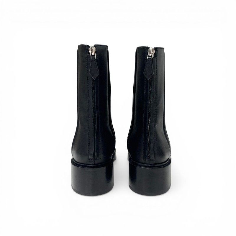 Hermes Boots Short Shoes Leather Black — view 5