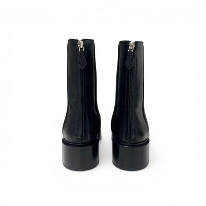 Hermes Boots Short Shoes Leather Black — view 5