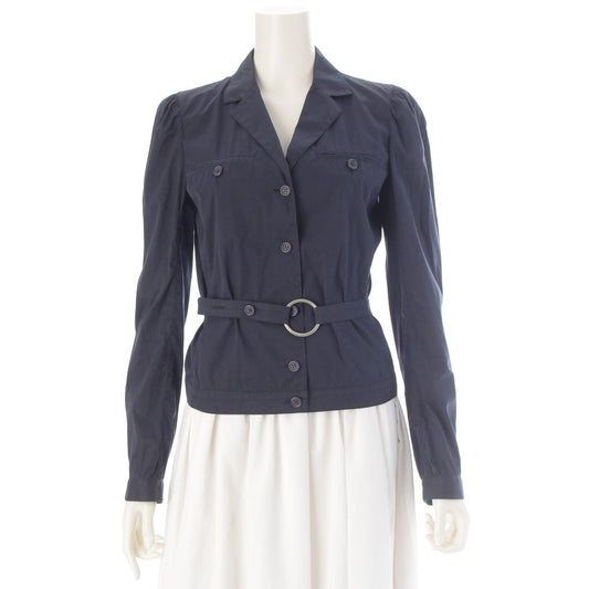 Prada Cotton Belted Light Jacket Navy 40