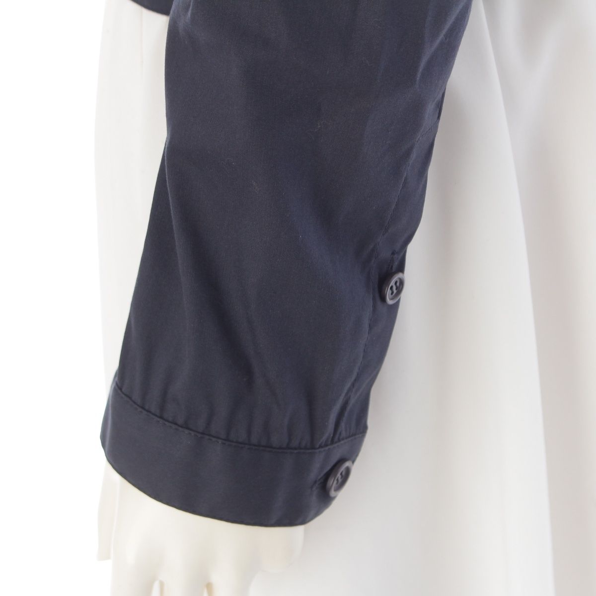 Prada Cotton Belted Light Jacket Navy 40 — view 7