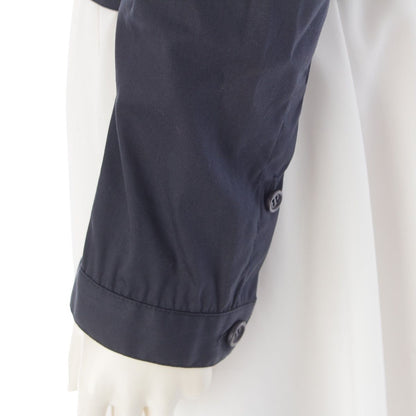 Prada Cotton Belted Light Jacket Navy 40 — view 7