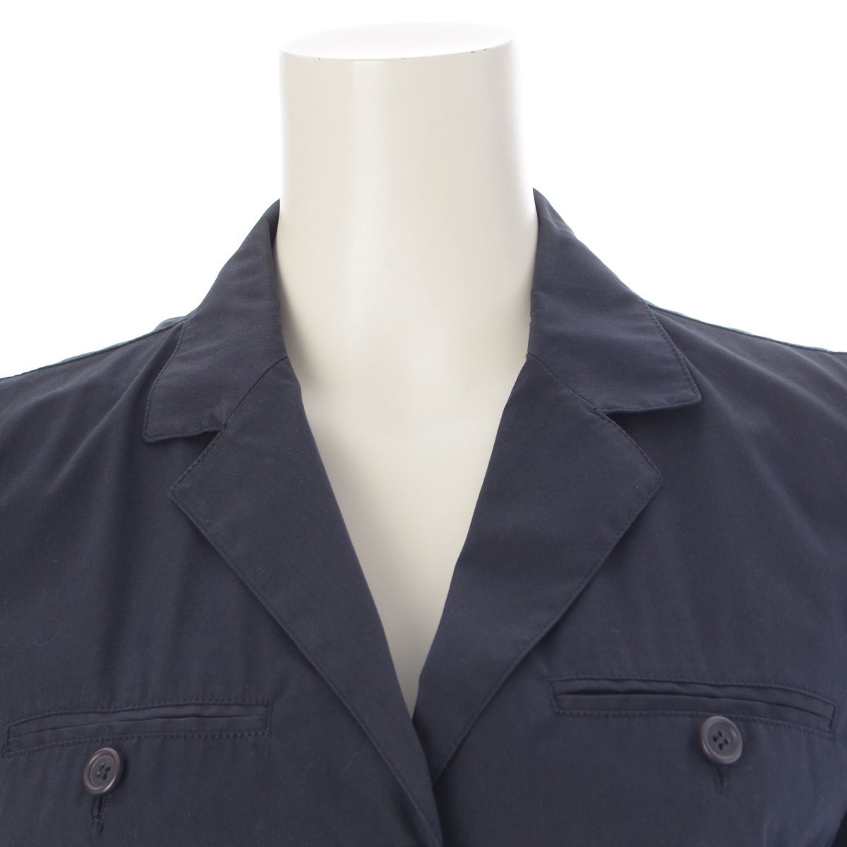 Prada Cotton Belted Light Jacket Navy 40 — view 5