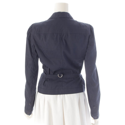 Prada Cotton Belted Light Jacket Navy 40 — view 4