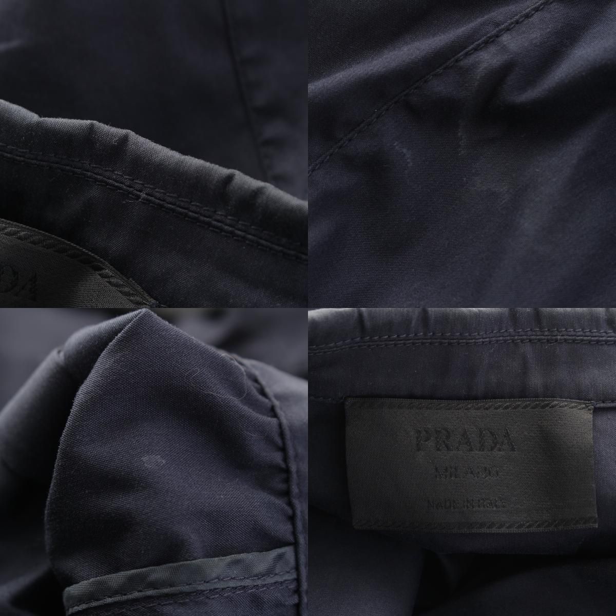Prada Cotton Belted Light Jacket Navy 40 — view 9