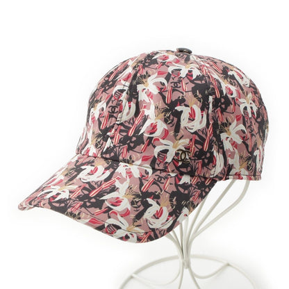 Chanel Silk CC Logo Flower Baseball Hat Cap Pink Beige Multicolor