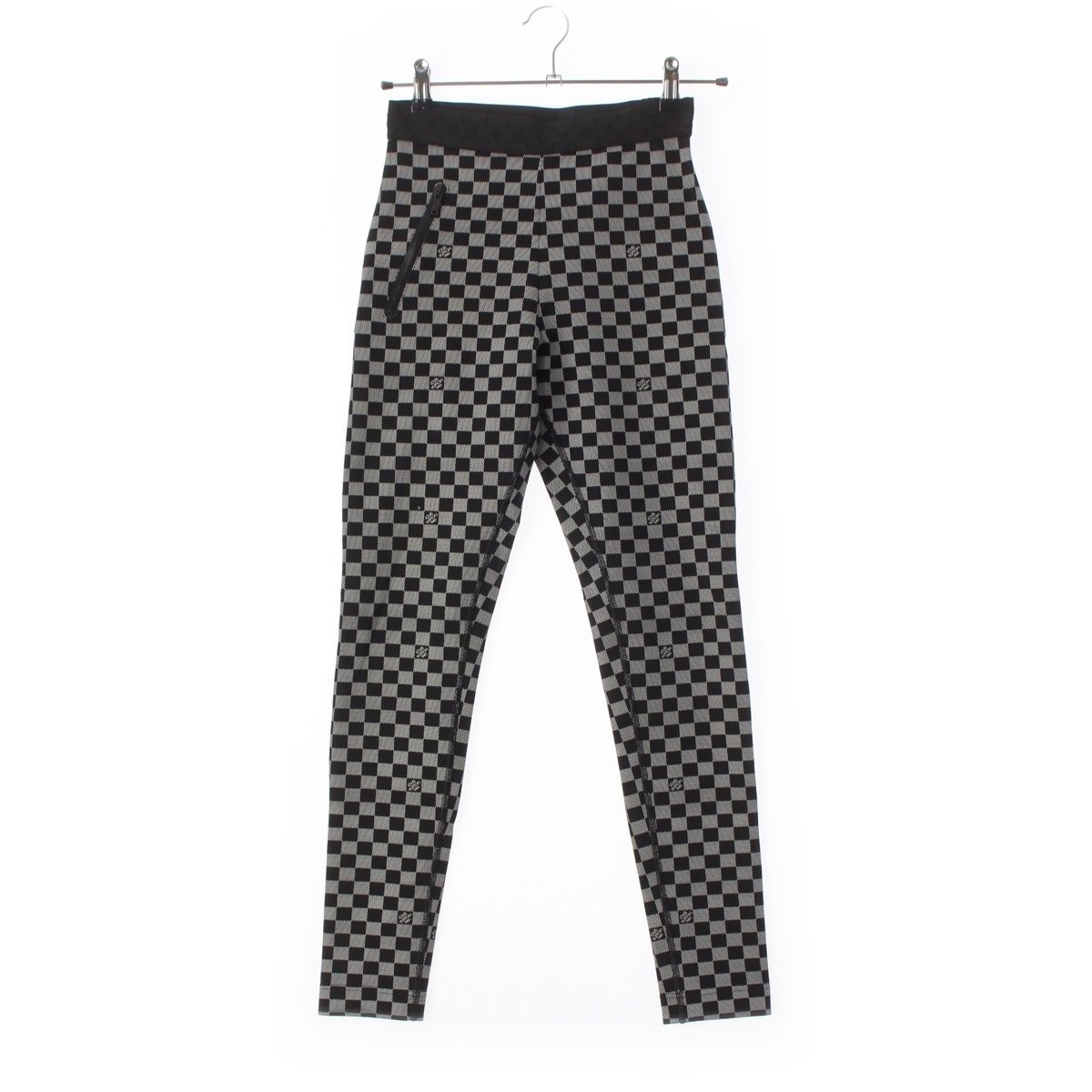 Louis Vuitton Nylon Damier Leggings Pants Black White 34