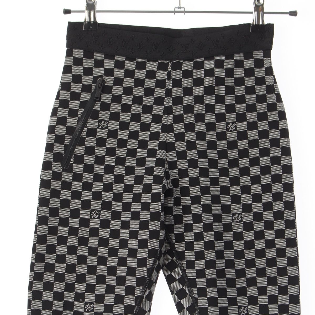 Louis Vuitton Nylon Damier Leggings Pants Black White 34 — view 3
