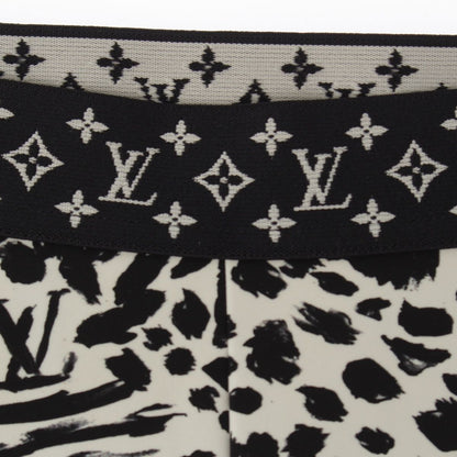 Louis Vuitton Nylon Monogram Leopard Half Leggings Pants Black White 36 — view 3