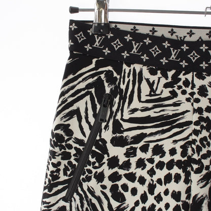 Louis Vuitton Nylon Monogram Leopard Half Leggings Pants Black White 36 — view 4