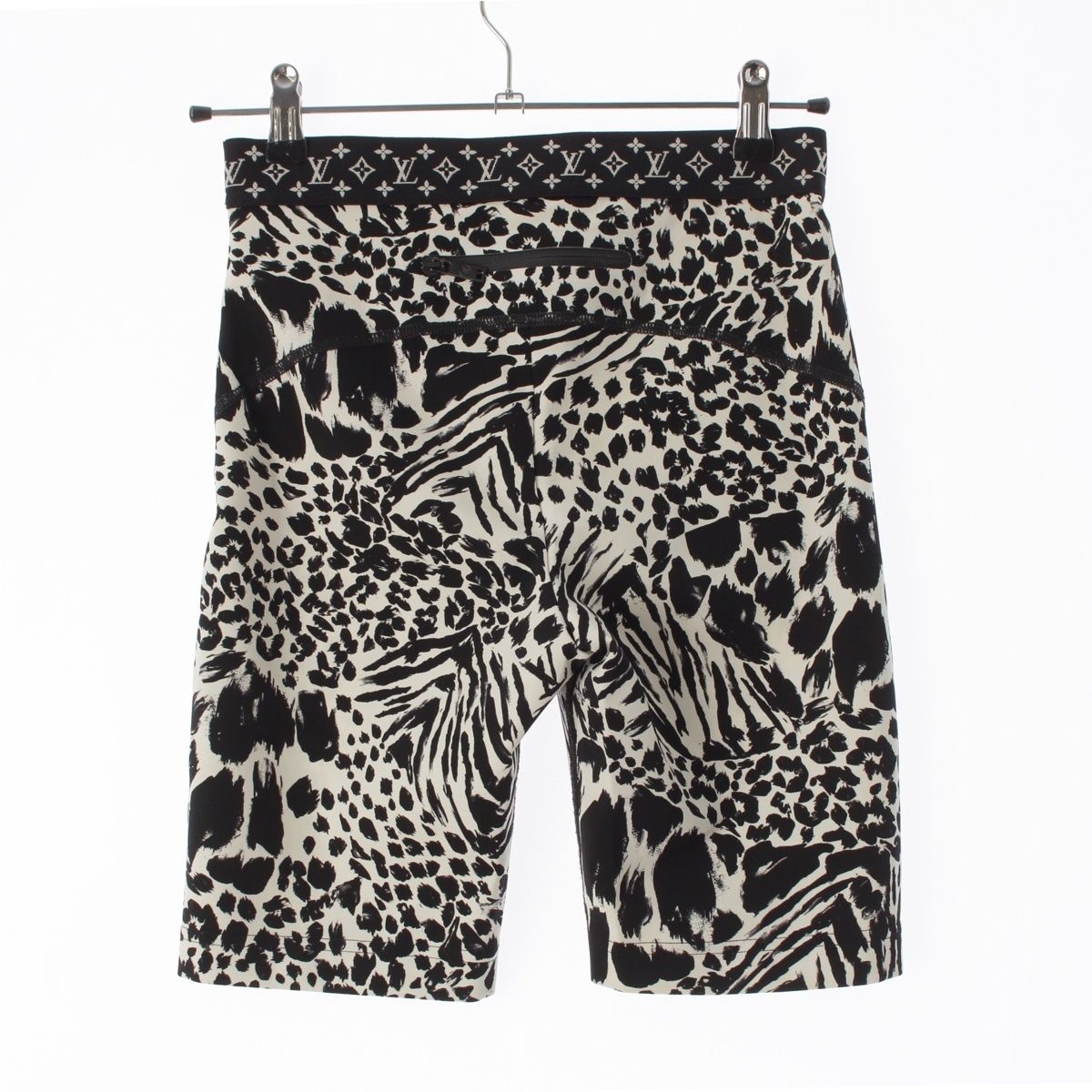 Louis Vuitton Nylon Monogram Leopard Half Leggings Pants Black White 36 — view 2