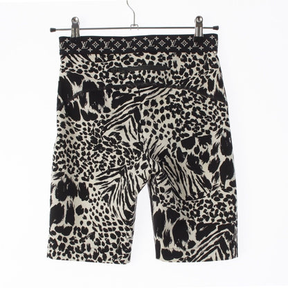 Louis Vuitton Nylon Monogram Leopard Half Leggings Pants Black White 36 — view 2