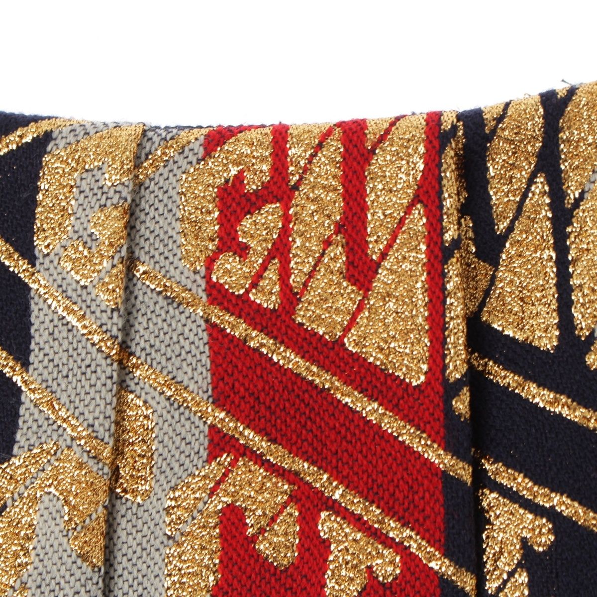 Gucci Wool Logo Jacquard Embroidery Lame Skirt Multicolor 36 — view 3