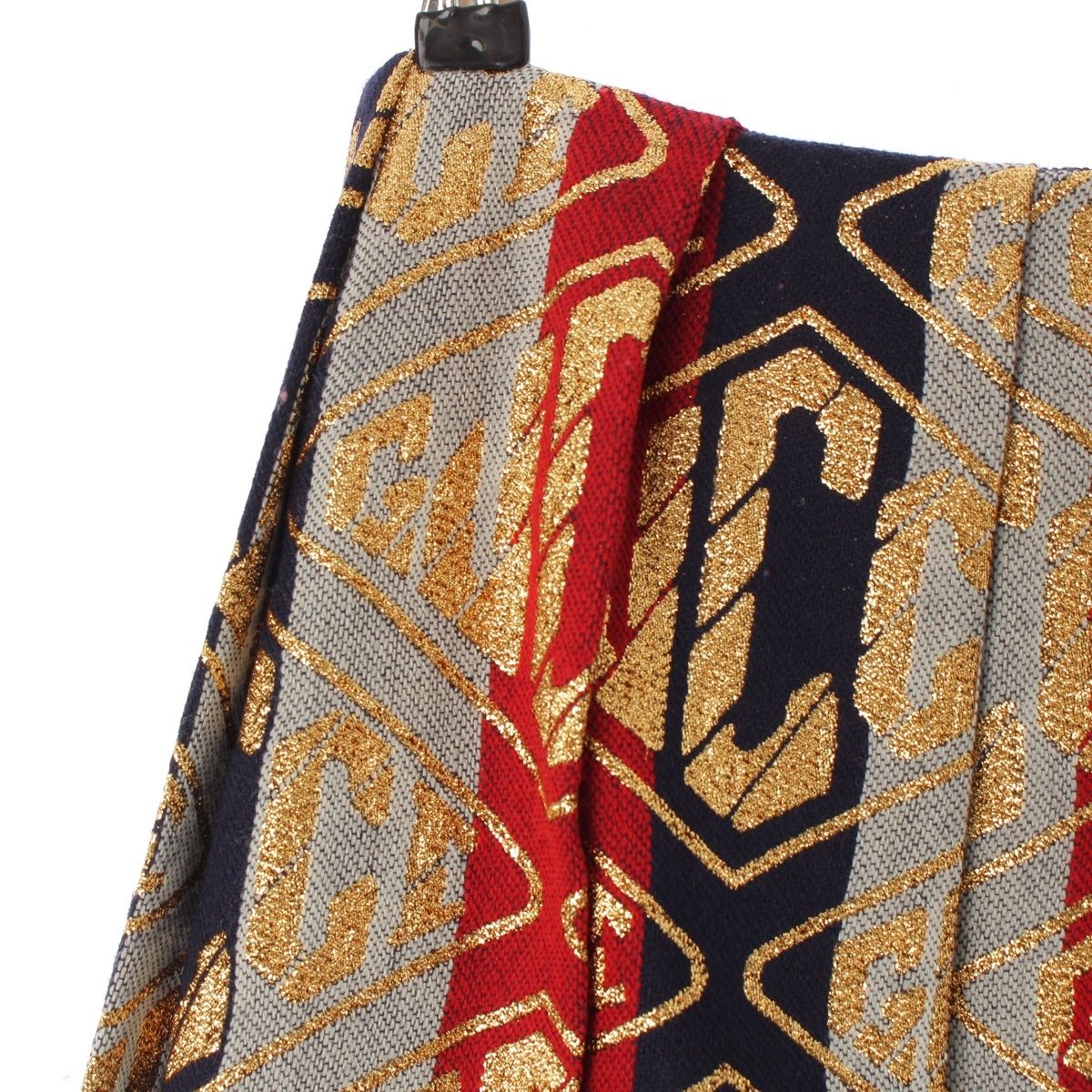 Gucci Wool Logo Jacquard Embroidery Lame Skirt Multicolor 36 — view 4