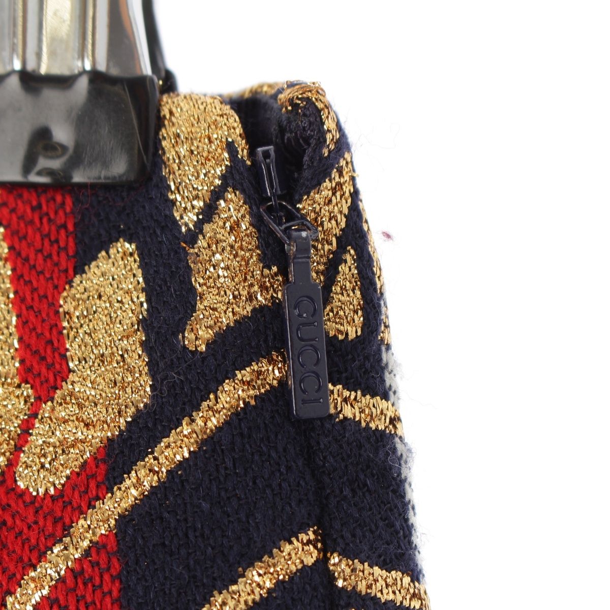 Gucci Wool Logo Jacquard Embroidery Lame Skirt Multicolor 36 — view 7