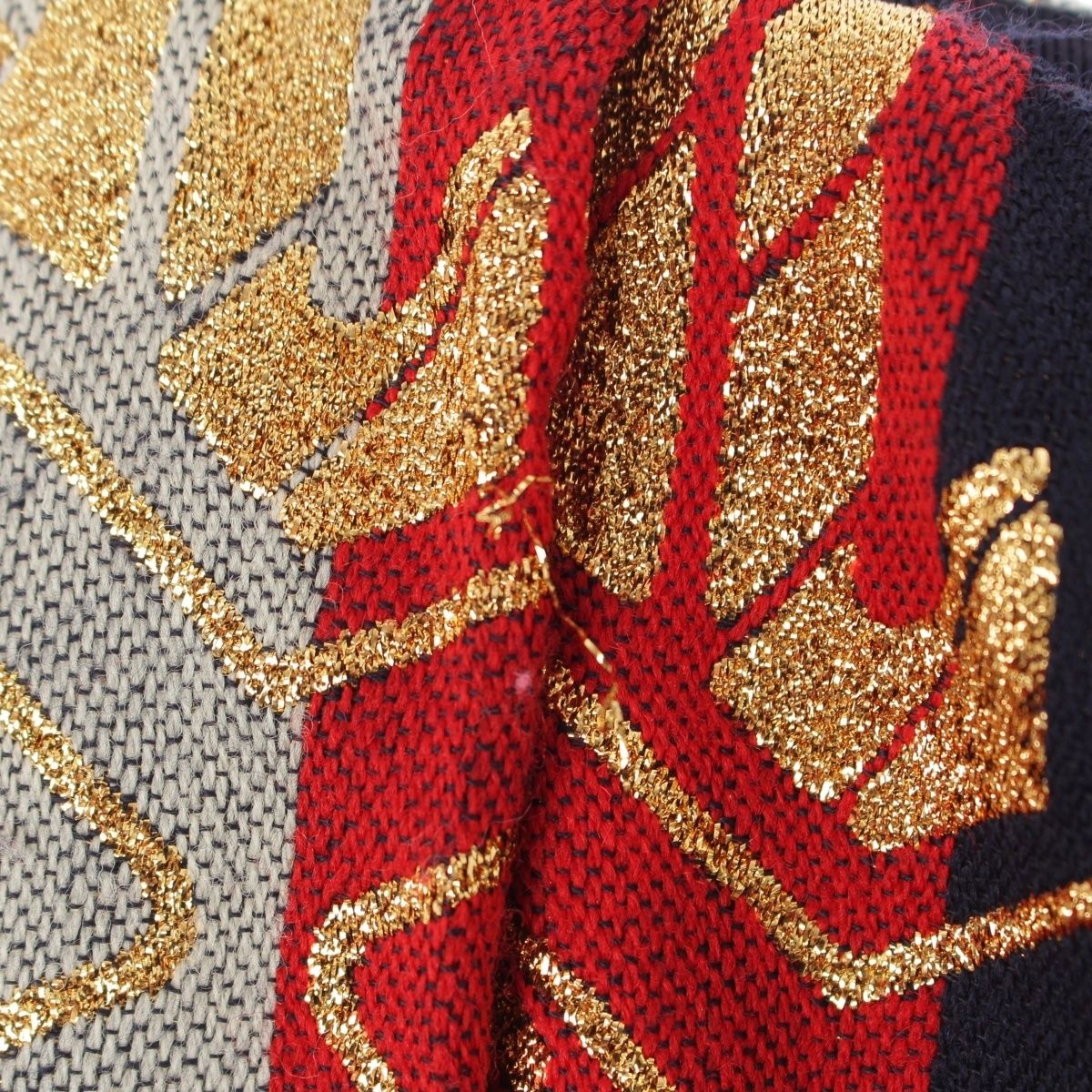 Gucci Wool Logo Jacquard Embroidery Lame Skirt Multicolor 36 — view 8