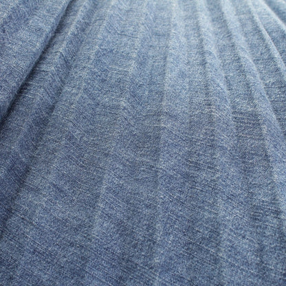 Dior Cotton Denim Pleated Midi Skirt Blue 38 — view 5