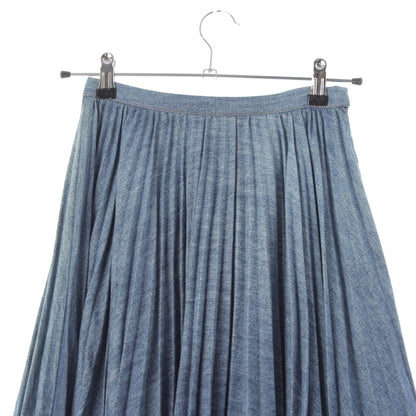 Dior Cotton Denim Pleated Midi Skirt Blue 38 — view 3