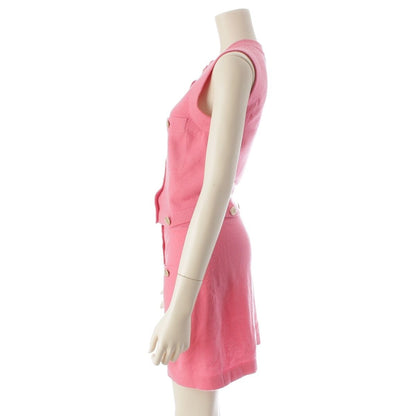 Chanel Cashmere CC Logo Coco Button 3way Sleeveless Cardigan & Skirt Dress — view 3